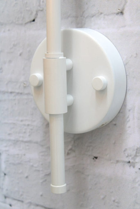 Hook swivel arm wall light in white finish wall mount
