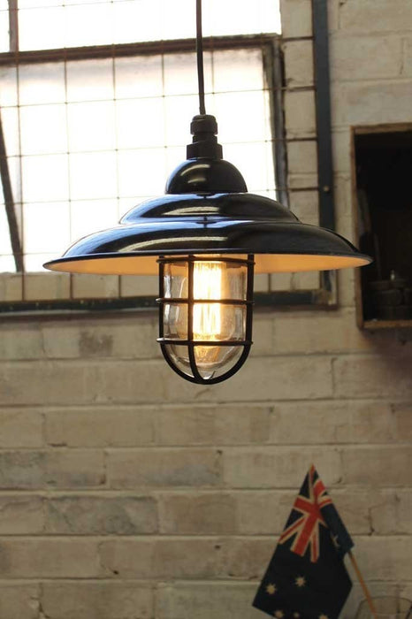 Industrial bunker pendant light classic industrial styling