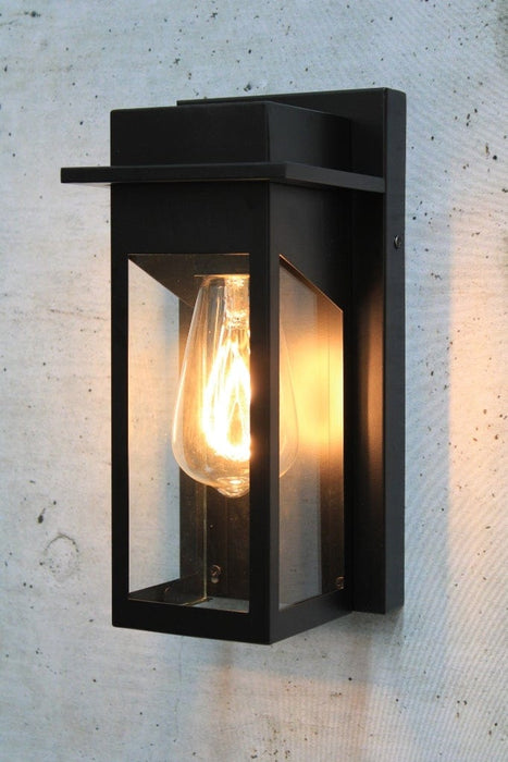 metal and glass outdoor wall light