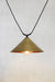 Large bright brass cone shade on trapeze pendant