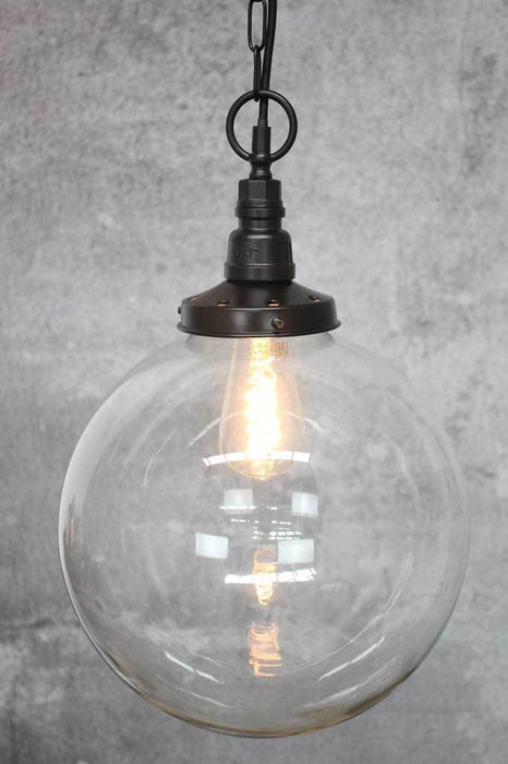 Large clear glass ball industrial pendant lights online