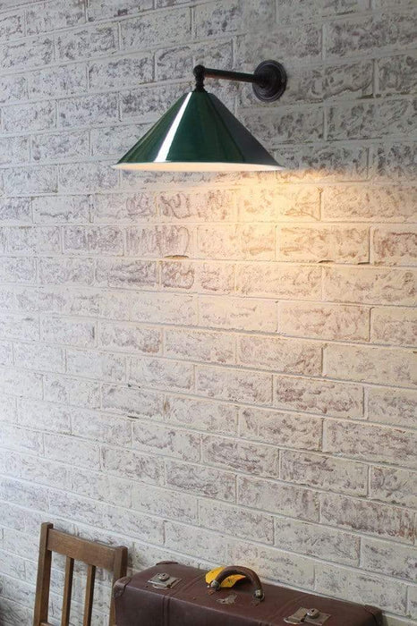 Large green cone wall lamp