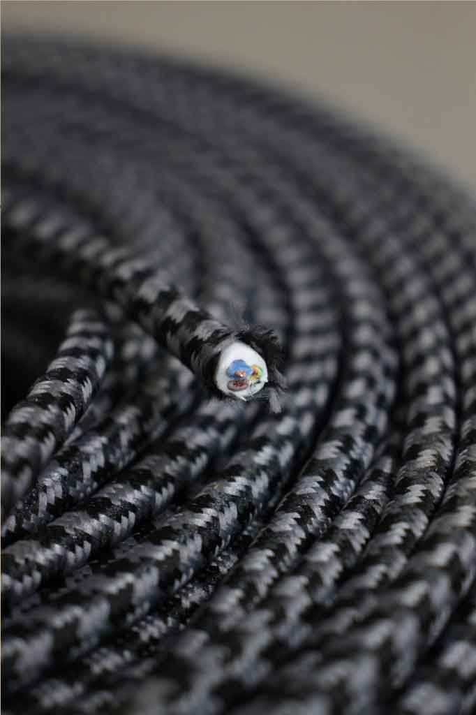 Black and Grey Large Zig Zag Cord