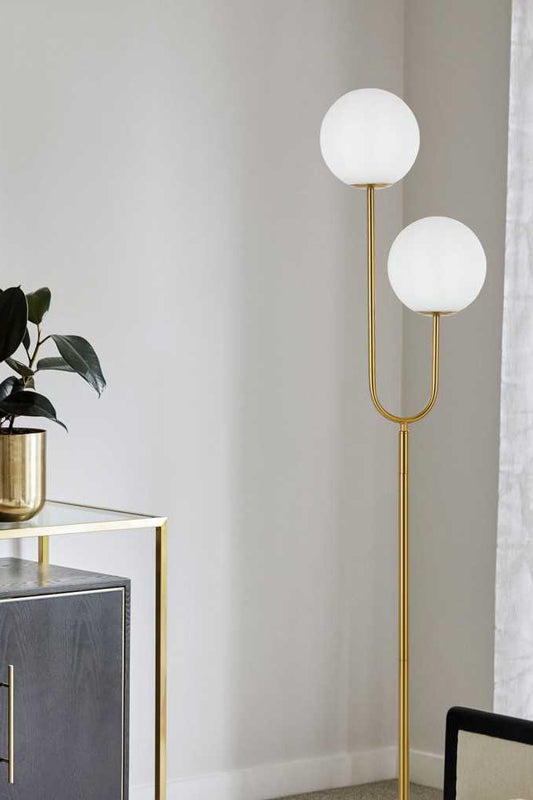 Bowman Twin Floor Lamp Gold Opal