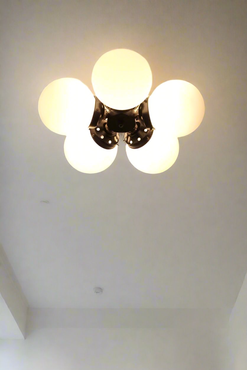 Diner flush mount light affixes directly to the ceiling