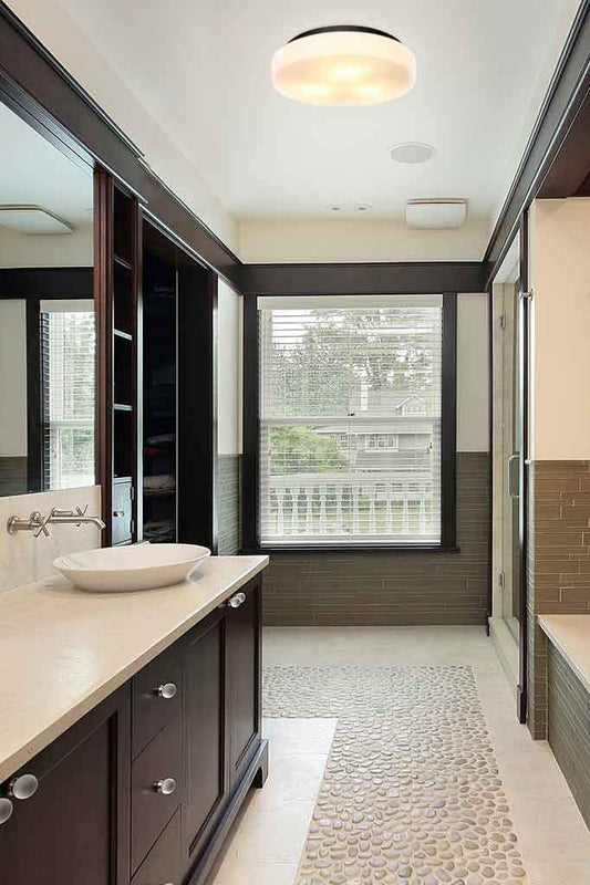 Large ceiling light in bathroom