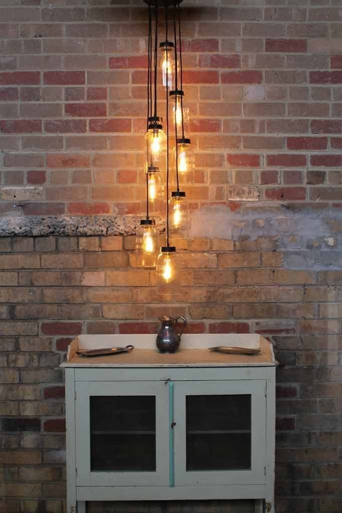 Mason jar lights nine light chandelier