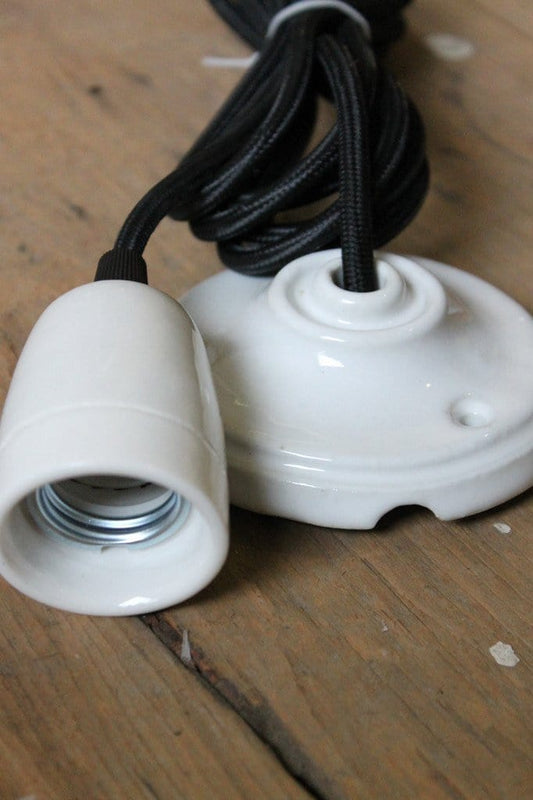 Porcelain ceiling pendant light cord