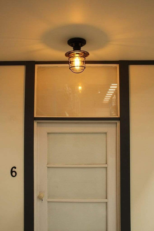 Under eave lighting. vintage style outdoor light.  