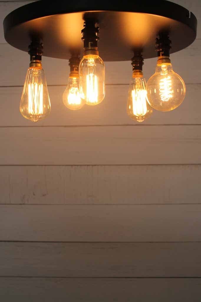 Black exposed multi light close to ceiling light perfect for living room lights