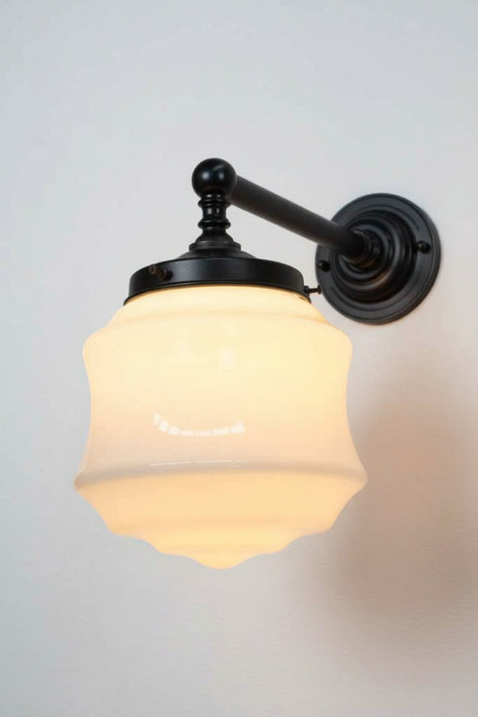 hand blown glass art deco light
