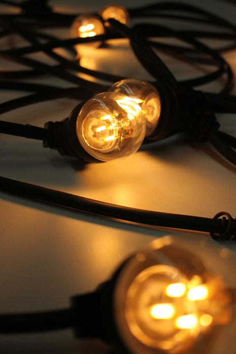 Low Voltage Commercial Festoon String Lights - Round Cable