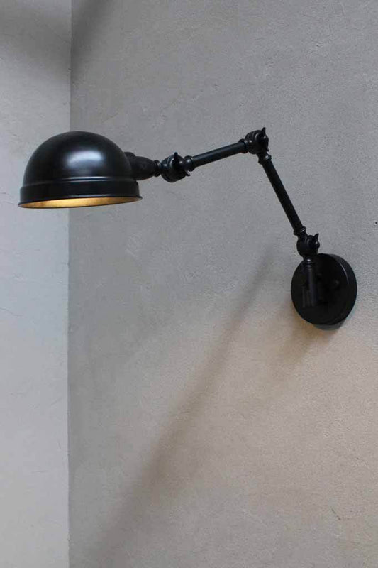 Matt black industrial light. moveable swing arm.  