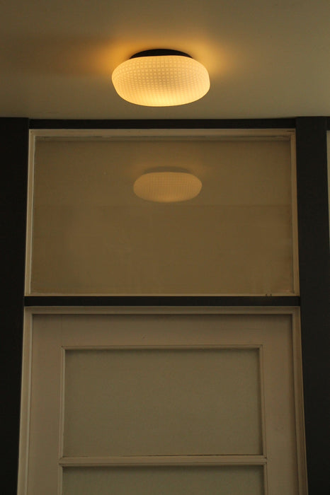 Opal glass shade helps to diffuse light and will give the room a soft glow