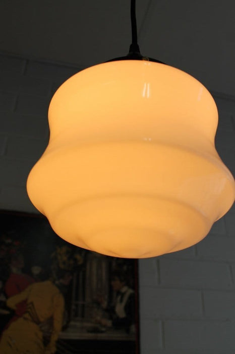 Opal glass shade on the schoolhouse ceiling pendant flinders 