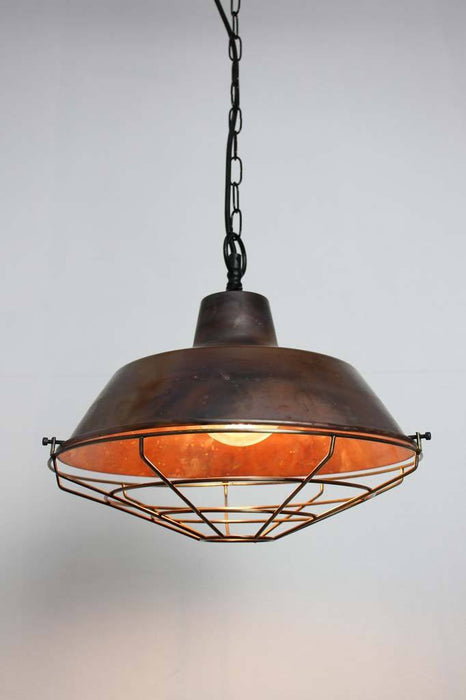 Pendant lights Australia vintage industrial copper lighting top entry antique cage