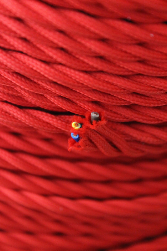 Red twisted braided light cord