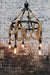 Rope chandelier multi light has a twisted finish and is natural beige in colour
