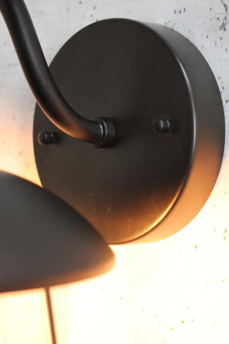 Black round wall light mounting plate