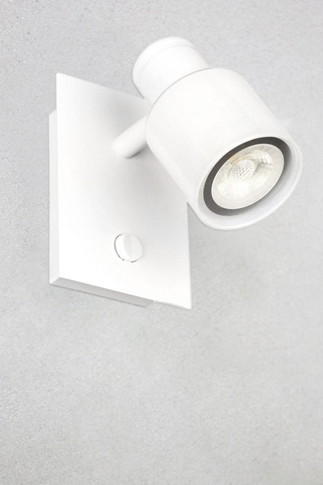 Metal spotlight with white finish