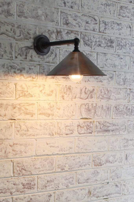 Copper cone wall light