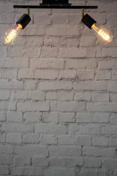 Two light spotlight with vintage style filament bulk minimalist lighting 