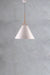 White cone pendant light with wooden suspension cord