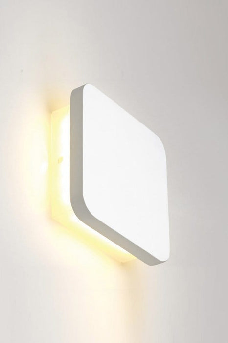 Square plaster wall light
